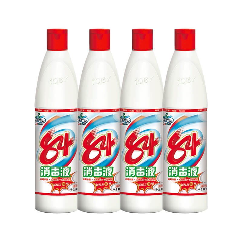 巧白84消毒液 消毒水衣物漂白水除菌去霉 酒店宾馆地板宠物家庭家用洁厕 528g 4瓶