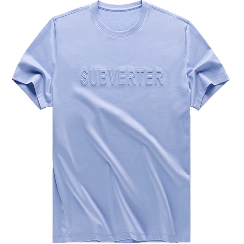 布先生新款纯棉短袖T恤 字母立体印花圆领体恤男士 AT10528