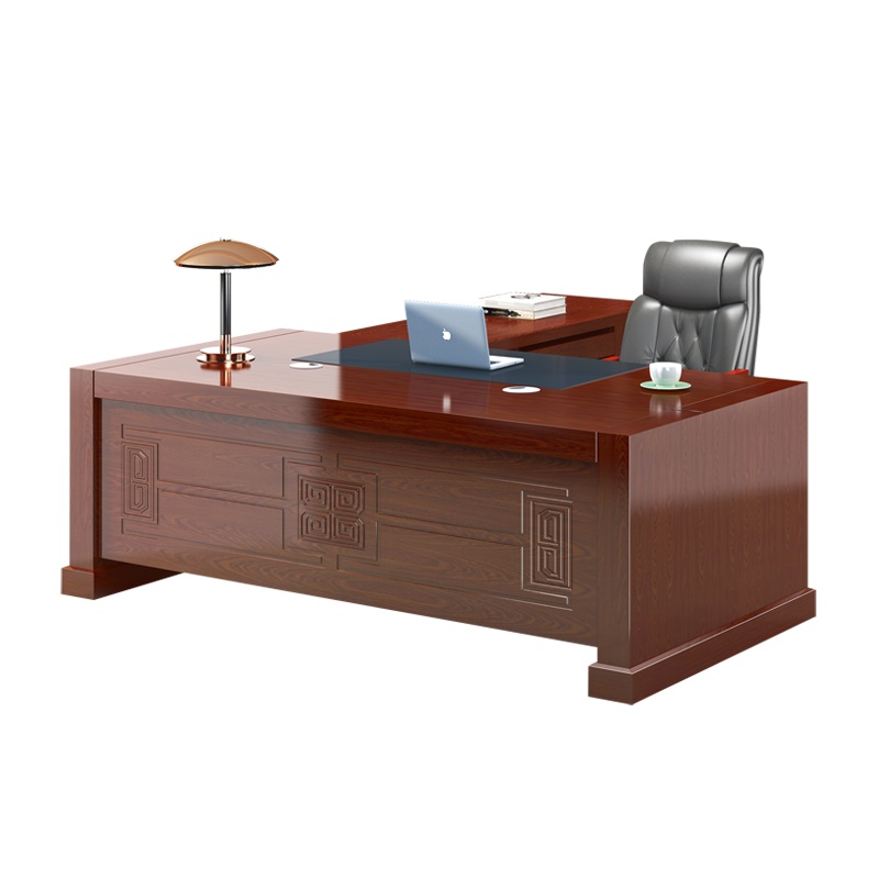 卓澳(ZHUOAO)大班台办公桌油漆贴实木皮经理桌总裁桌老板桌