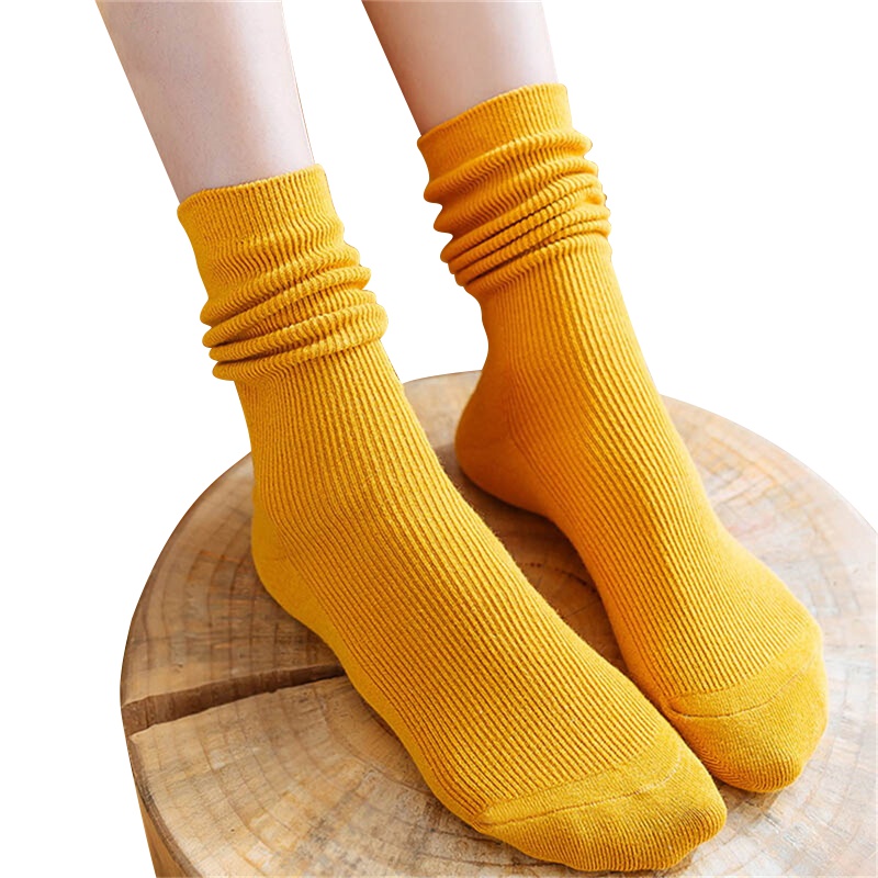 浪莎5双堆堆袜子女中筒薄款个性潮搭韩版学院风日系春夏季长袜子