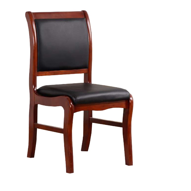 鑫环境 实木加粗款会议椅办公椅培训椅皮椅会客坐椅棋牌麻将椅子员工职员椅餐椅实木办公椅
