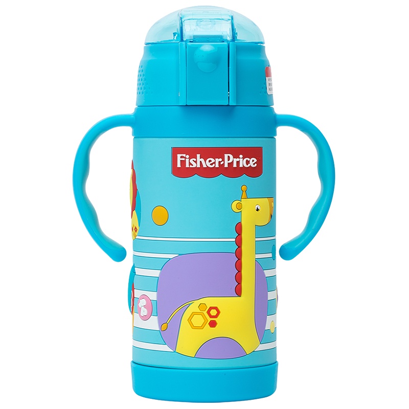 费雪牌(FISHER-PRICE) 母婴幼儿童抽真空保温杯套装带手柄 FP-8042B 蓝色 适用年龄:12个月以上