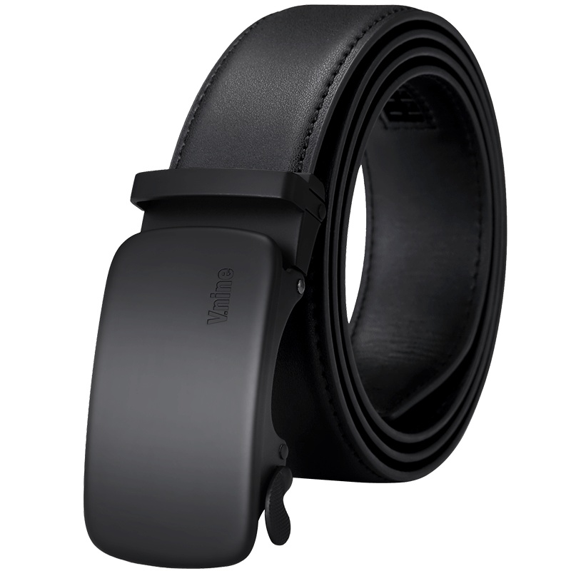 第九城（V.NINE） 男士皮带自动扣商务牛皮腰带男简约休闲裤带礼盒装