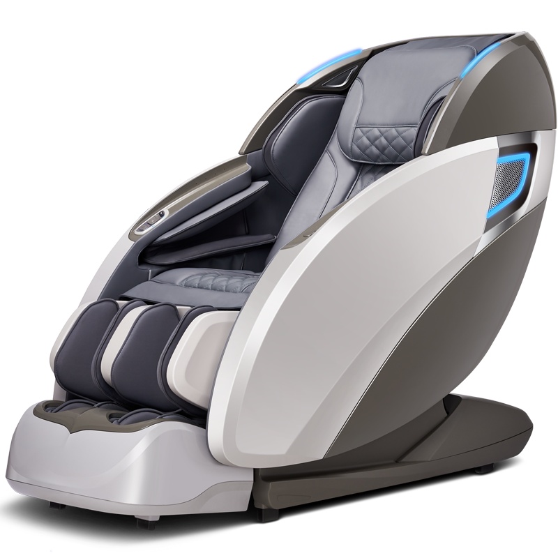 尚铭SL导轨按摩椅家用全身豪华多功能太空零重舱4D沙发按摩器SM-885L白灰色
