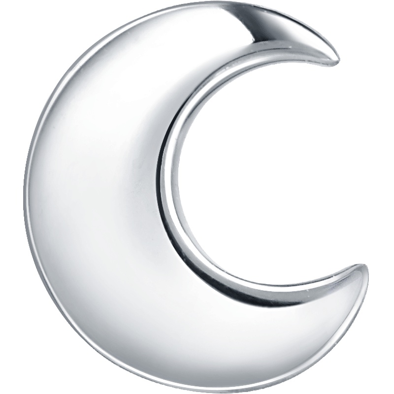 周生生(CHOW SANG SANG)Pt950铂金Ear Play耳玩月亮单只耳钉