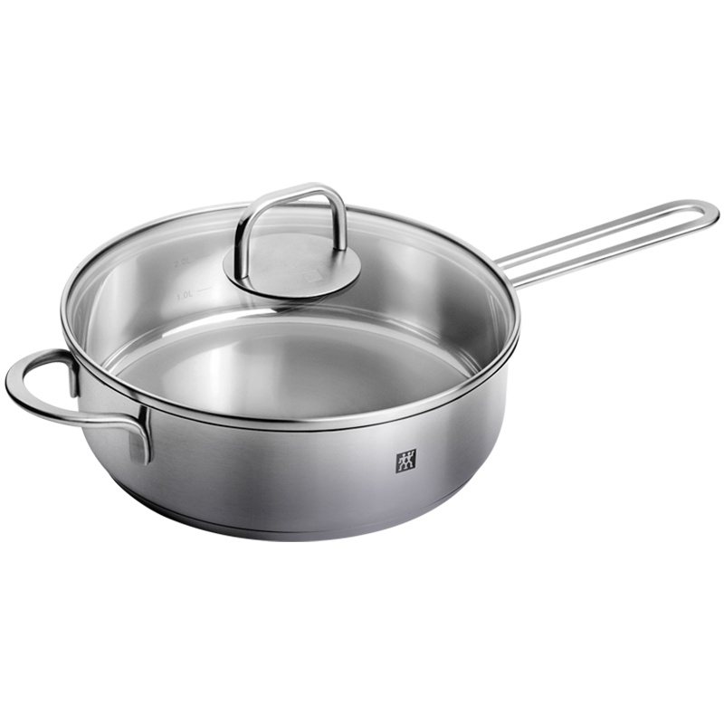 双立人(ZWILLING)Nova Plus24cm煎炒锅不锈钢牛排锅健康无涂层物理不粘锅电磁炉通用