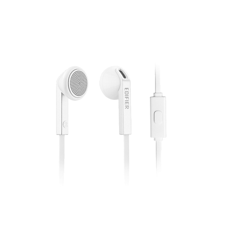 Edifier/漫步者 H190P手机电脑3.5mm插孔有线耳机耳塞式重低音通用入耳线控带麦 时尚白