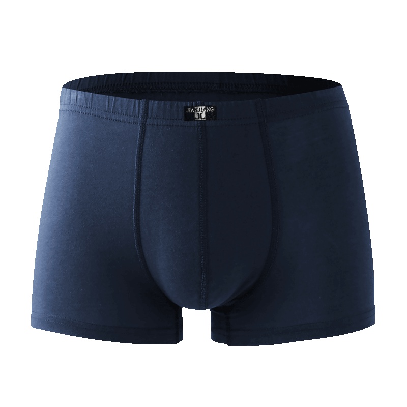 健将内裤男士内裤纯色棉质弹力平角裤透气中腰四角短裤头男裤衩