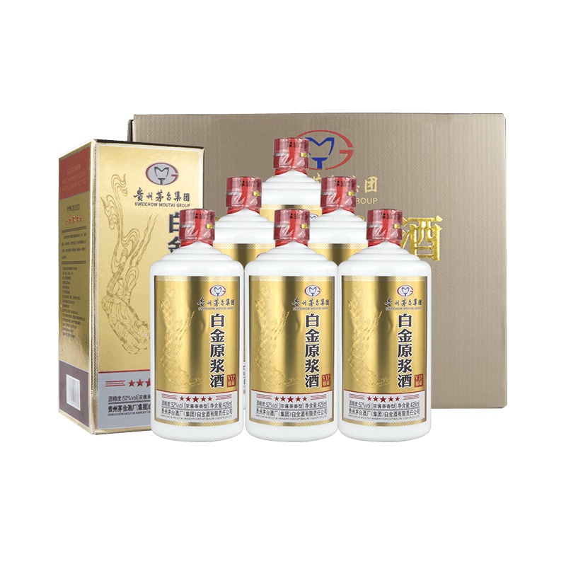 贵州茅台集团52度白金原浆酒(VIP窖藏)425ml*6瓶装浓酱兼香型白酒春节送礼