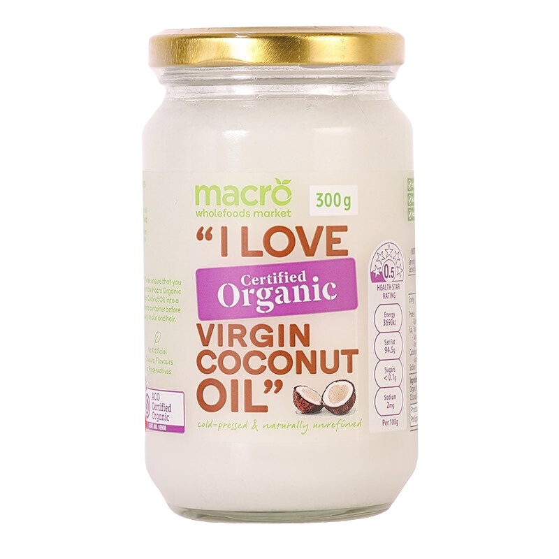 沃尔沃斯 Woolworths MACRO有机初榨椰子油300g/瓶 进口食用油 润肤 卸妆 护发 护肤油