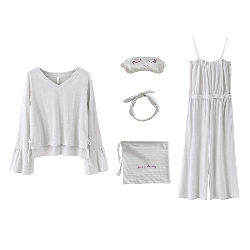 乌拉拉公主梭织条形提花吊带连体女套装W92K1207