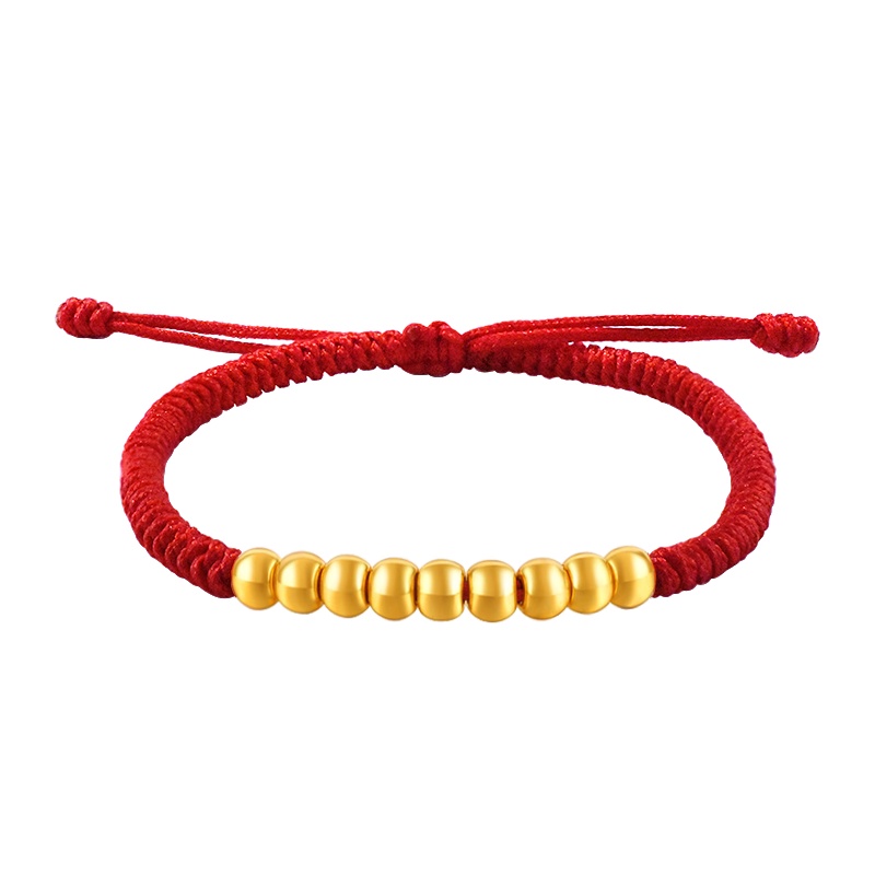 Ryual 黄金手链足金999转运珠手绳足金小金珠光珠手镯情侣款计价款情人节礼物