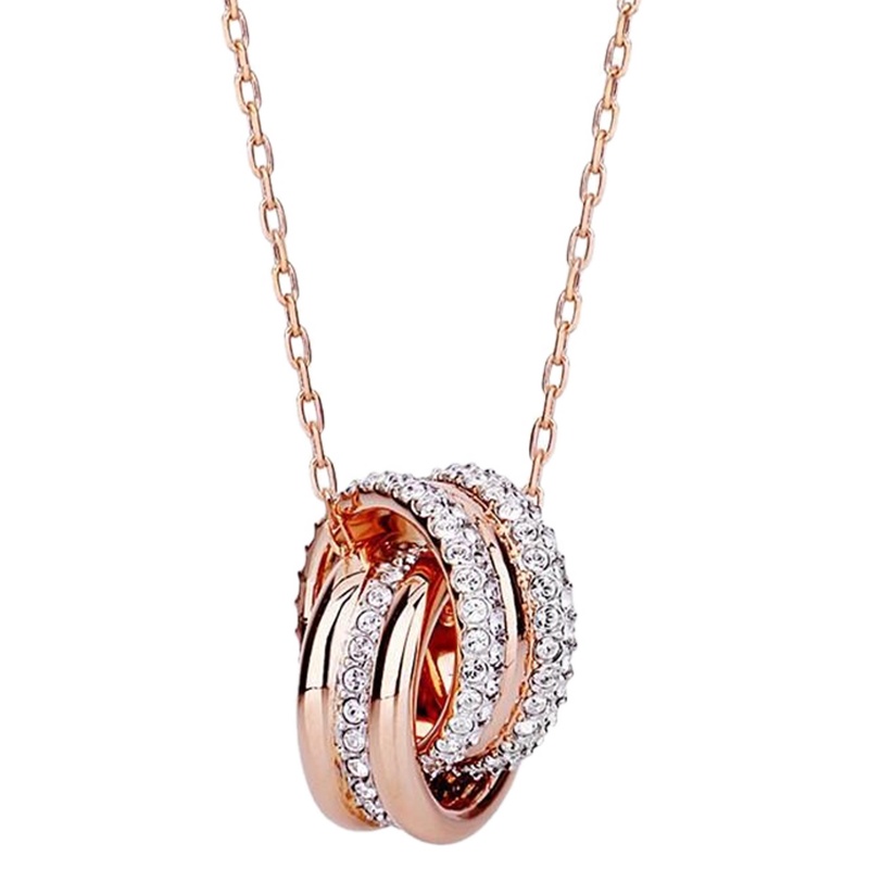 Swarovski 施华洛世奇 玫瑰金色般质感螺旋女士项链吊坠玫瑰金5240525