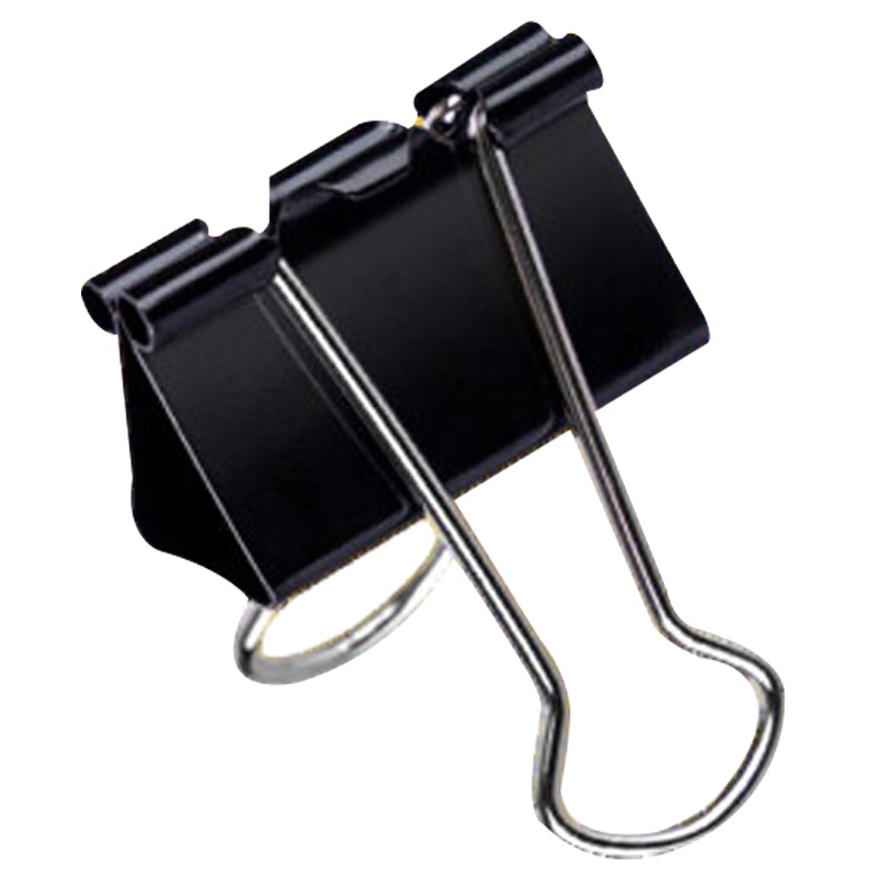 得力 8561长尾夹票夹 大号金属燕尾夹票据夹子 办公用品 12只50mm 黑色