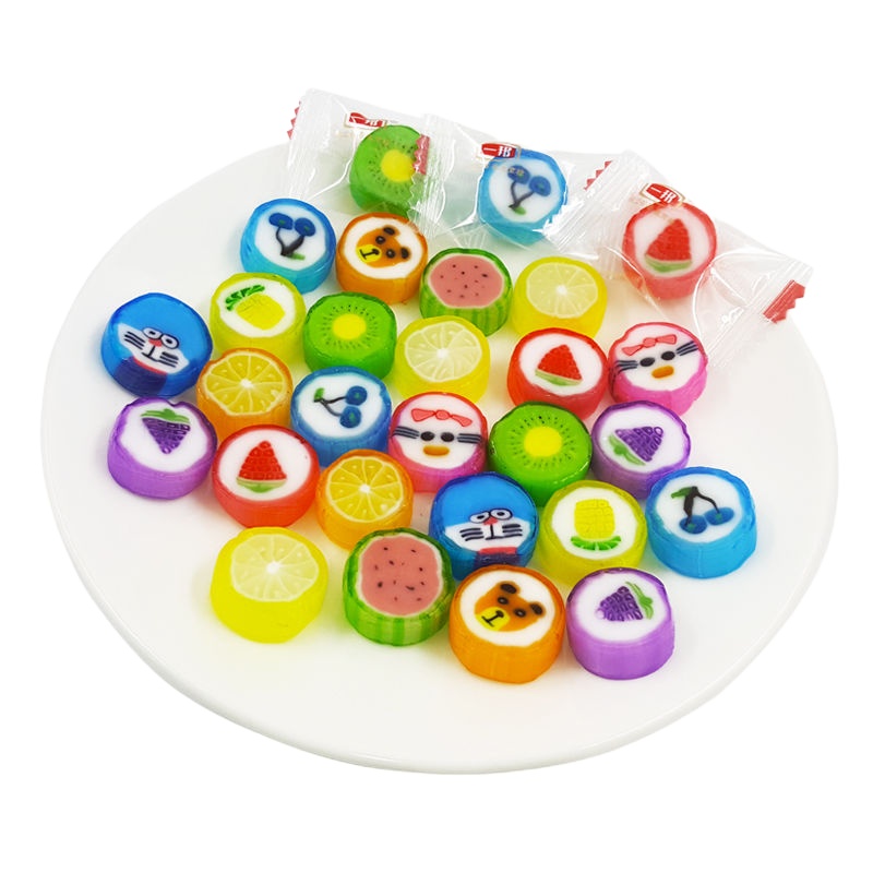 网红手工糖切片糖果混合水果味小零食年货节礼物喜糖批发散装硬糖 100g散装[爱心混合]