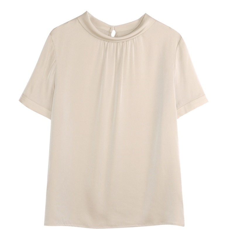 金菊2020夏季新款短袖休闲女上衣圆领套头宽松纯色T恤女