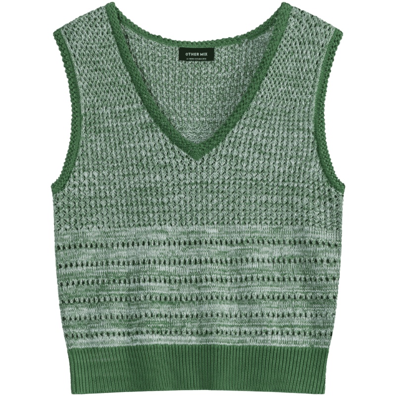 OtherMix法式针织马甲绿环保系列背心女2021年新款春季内搭上衣潮