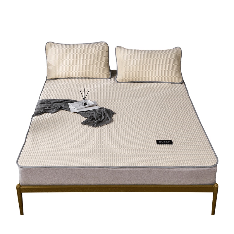 北极绒(Bejirog) 乳胶冰丝凉席三件套天丝冰丝空调软席可水洗1.5/1.8m床折叠席子