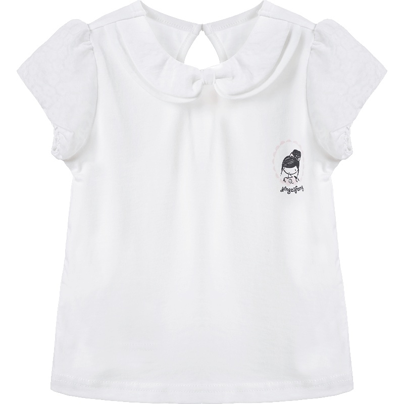 婴姿坊女童短袖T恤 女宝宝翻领上衣