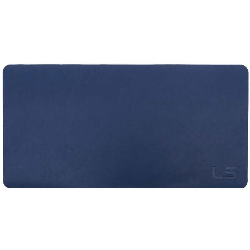 灵蛇 游戏鼠标垫超大号办公电脑桌垫 超薄1.2mm 皮质鼠标垫 P86蓝色