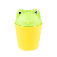 马博士宝宝洗头杯花洒水勺婴儿洗澡沐浴勺儿童加厚pp材质洗发杯 黄+绿