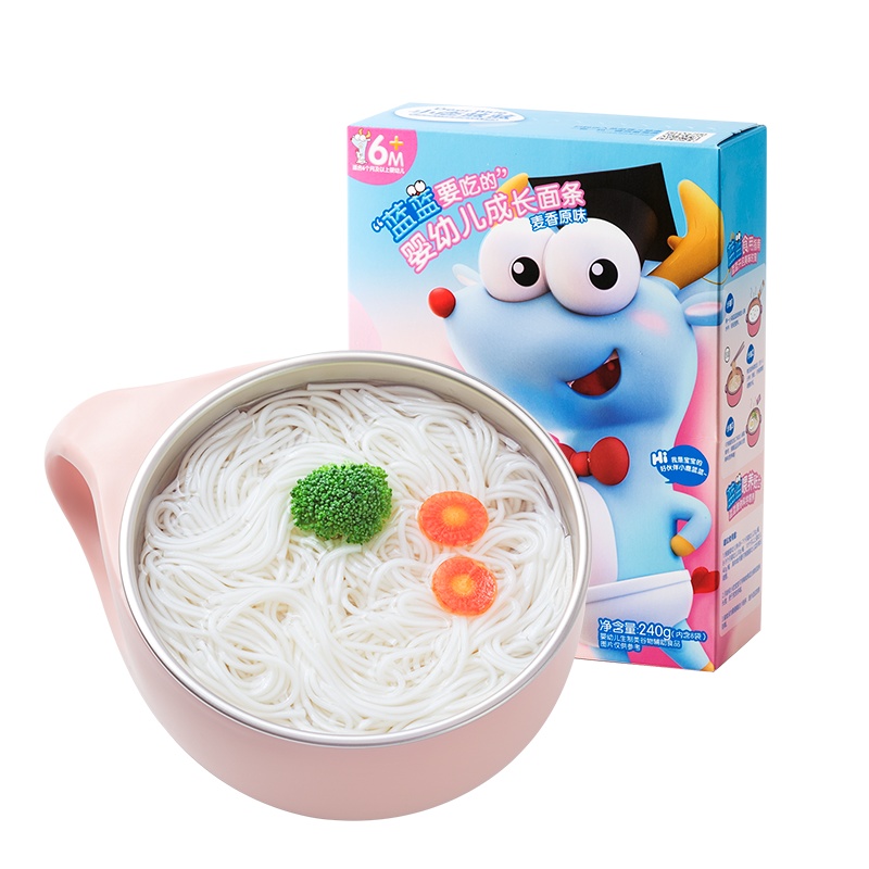 小鹿蓝蓝 婴幼儿成长面条 麦香原味240g*3盒 宝宝辅食添加面条儿童营养面条