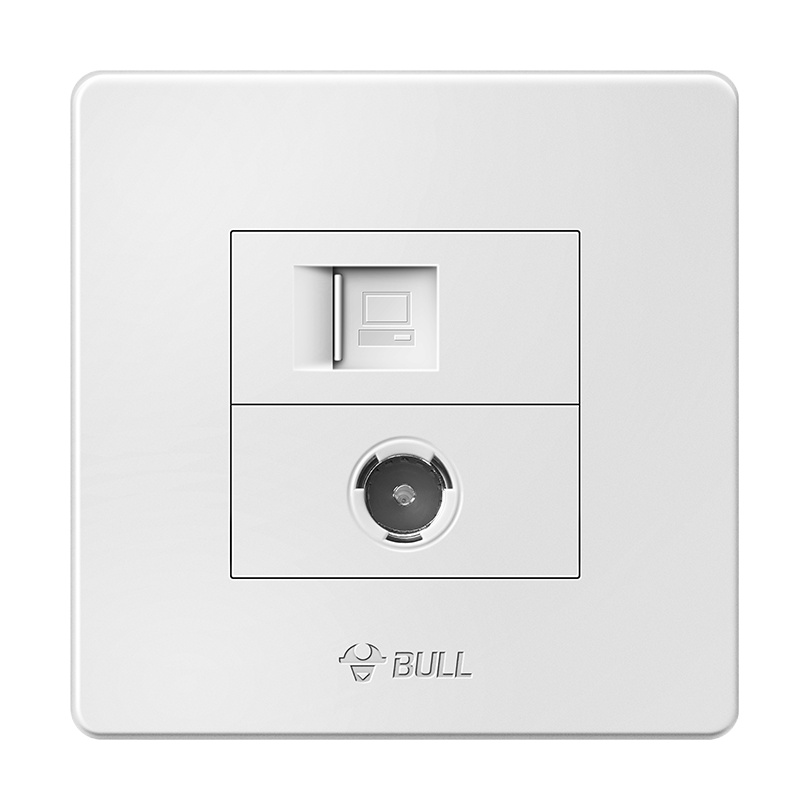 公牛(BULL)电视电脑插座开关网线有线电视网络面板86型闭路电视TV插座G07T223 10A