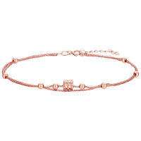 佰色传情18K金彩金手链女小蛮腰玫瑰金手环官方正品手饰送女友送闺蜜生日情人节礼物