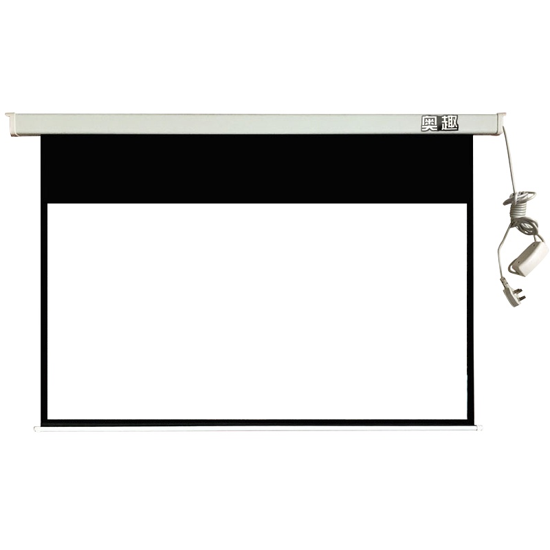 奥趣(AQ)100英寸16:9投影仪电动幕布投影机幕布玻珠材质画面增益自动升降