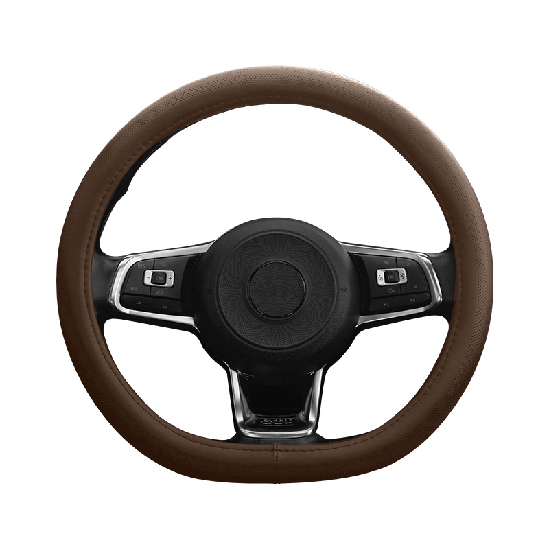 小米生态 迈未 汽车方向盘套 四季真皮透气把套车型通用 TN-FT04 D型 咖啡色
