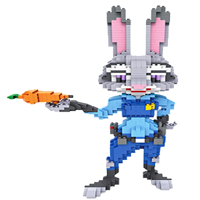 俐智loz小颗粒积木疯狂动物城拼装玩具迷你颗粒朱迪兔子9030