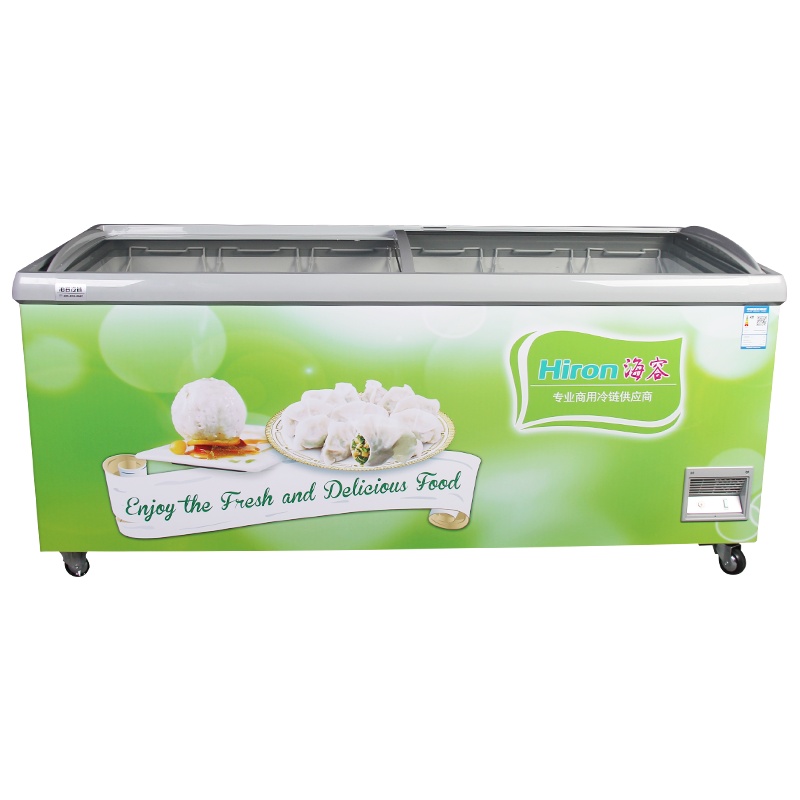 海容(hiron)1009升卧式大冰柜商用 弧面玻璃门冷冻冷柜 岛柜海鲜柜肉柜冷饮柜双压机SD-1009(-23℃)