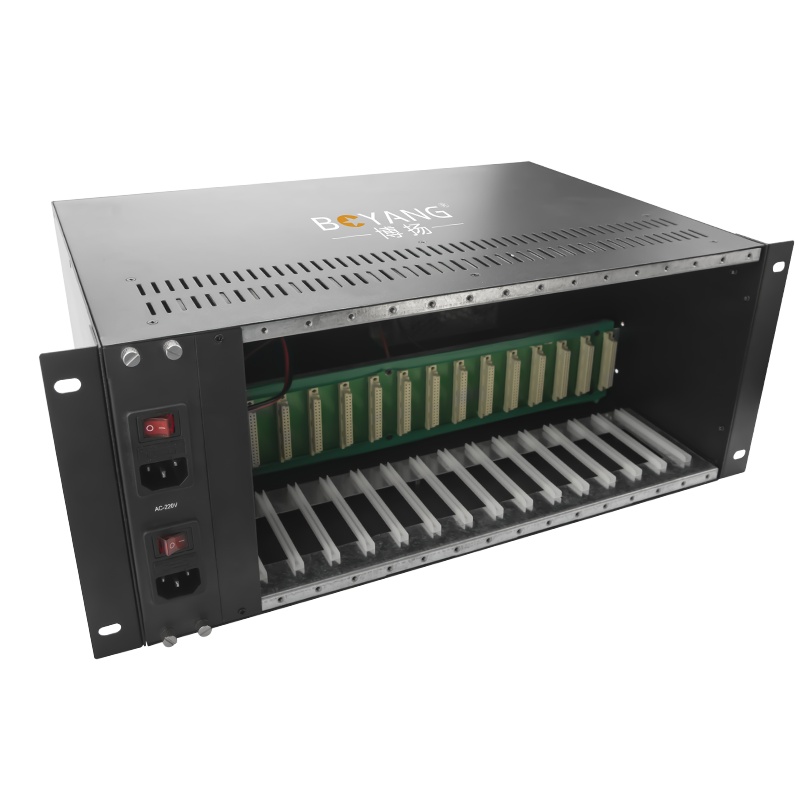 博扬(BOYANG)视频电话网络光端机机架16槽 4U机箱可插16块卡片220V供电 双电源保护 BY-16D