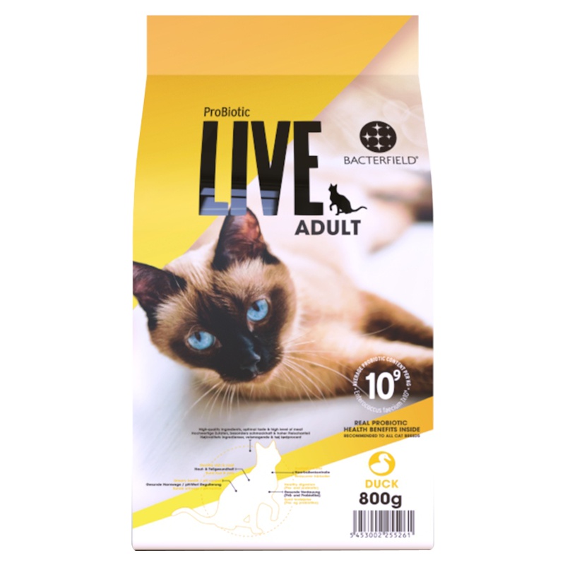 Bacterfield LIVE德国进口猫粮益生菌活菌粮活菌粮鸭肉成猫2kg