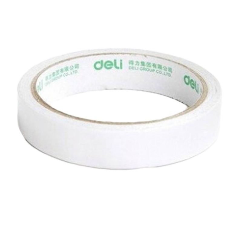 得力(deli) DY 30402棉纸双面胶带18mm*10y*80um (16卷/袋)