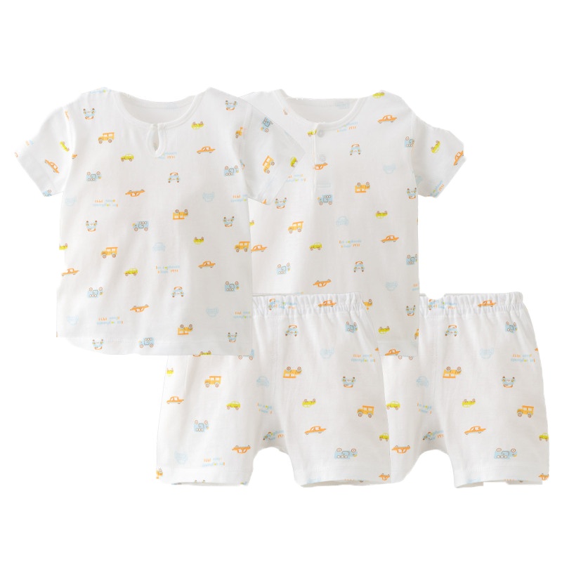 丽婴房婴儿衣服儿童纯棉短袖内衣套装男女童夏季睡衣套装新款2020