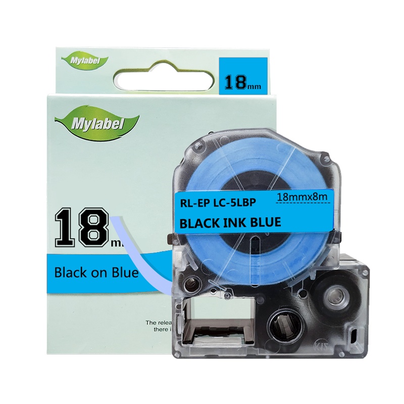 e代经典 爱普生18mm蓝底黑字标签色带 适用EPSON LW400;LW700;LW600P; LK-5LBP