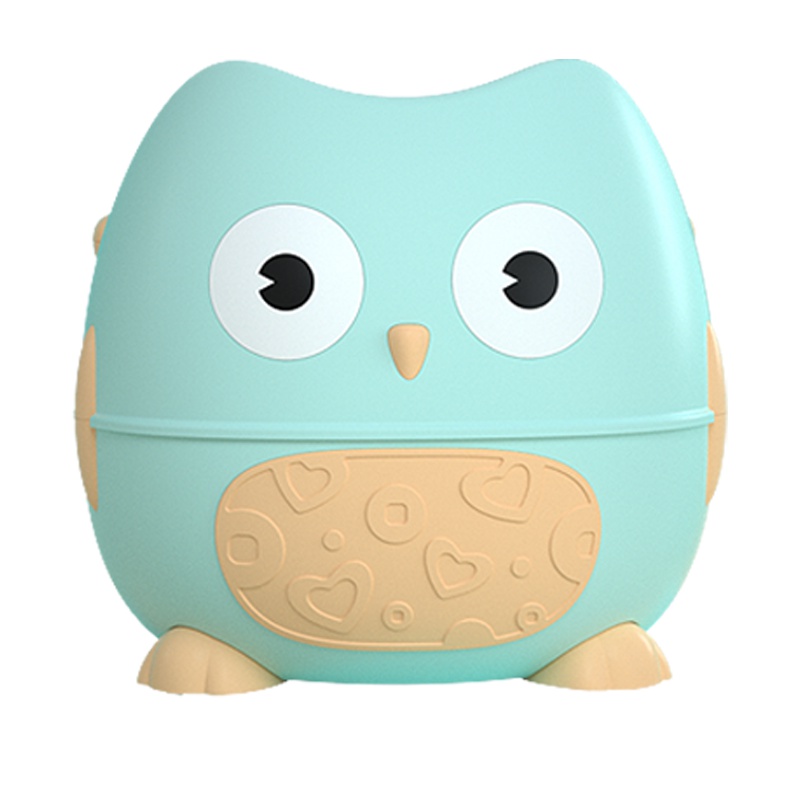 DuDi/青蛙嘟迪 母婴儿童马桶坐便器婴幼儿座便盆男女宝宝厕所尿桶加大号小孩便携尿盆 卡通猫头鹰座便器(PU软垫)薄荷绿