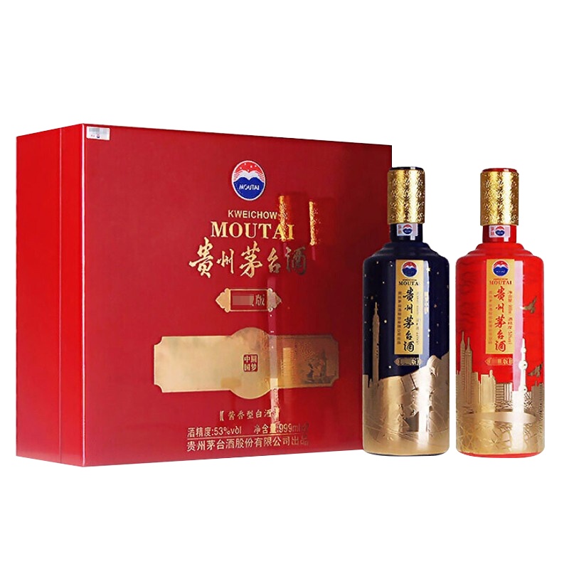 茅台 贵州茅台酒 圆梦中国 53度999ml*2瓶 礼盒装 酱香型白酒