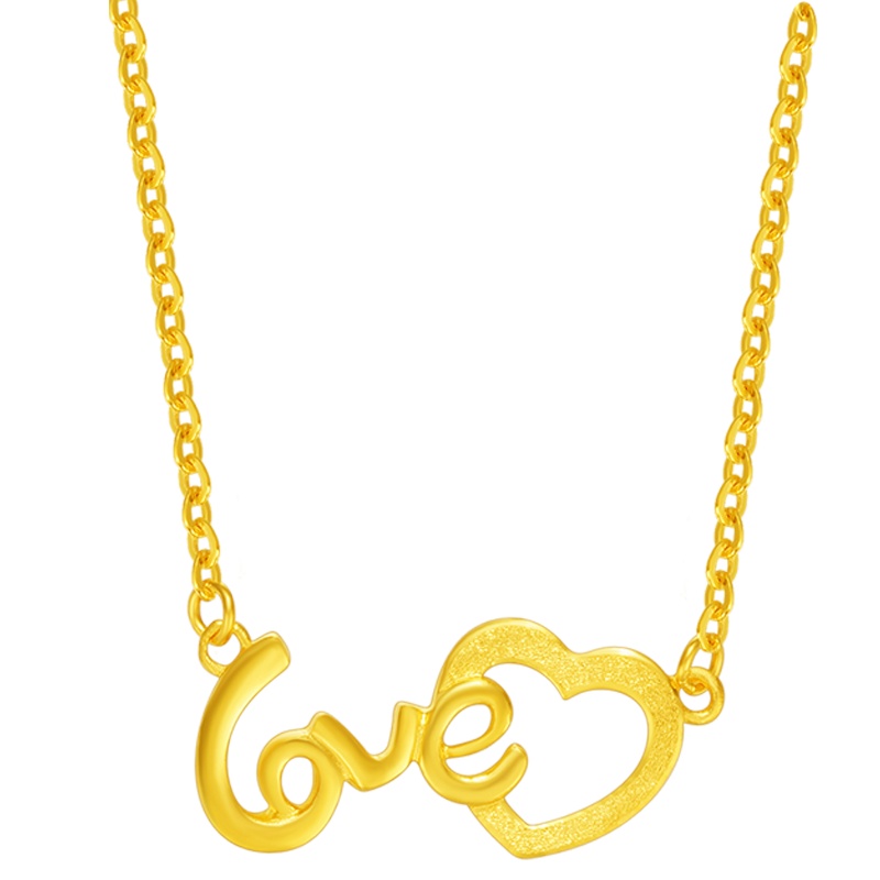 金一国囍足金LOVE依恋精品黄金项链时尚套链送女士(计价)ABC031