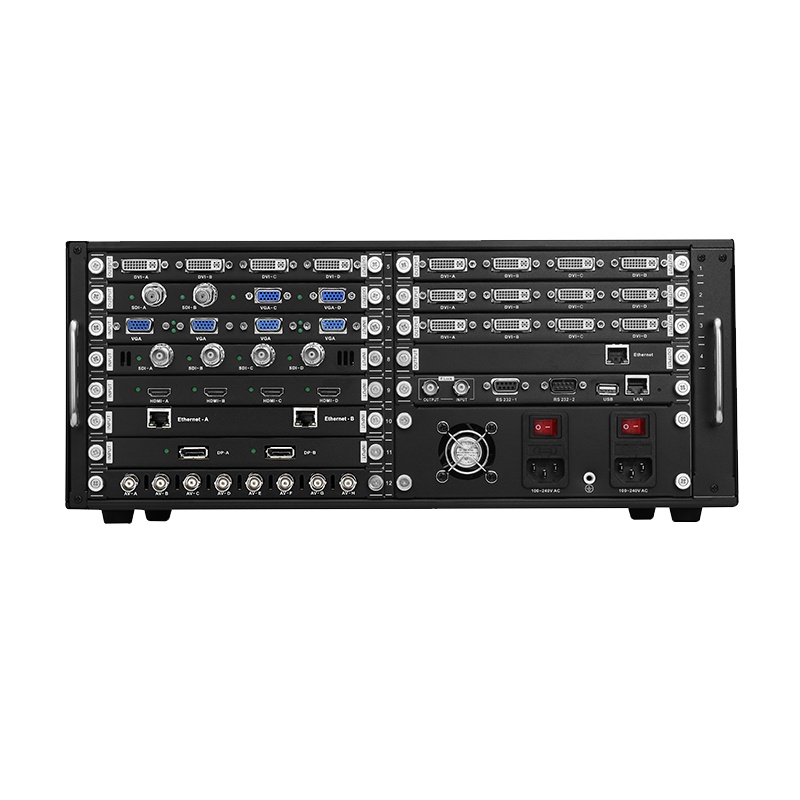 洛菲特(LOFIT)LED视频处理器高清数字图像矩阵切换服务器LED全彩小间距专用32进16出DIY组装机定制黑色LFT-L3216