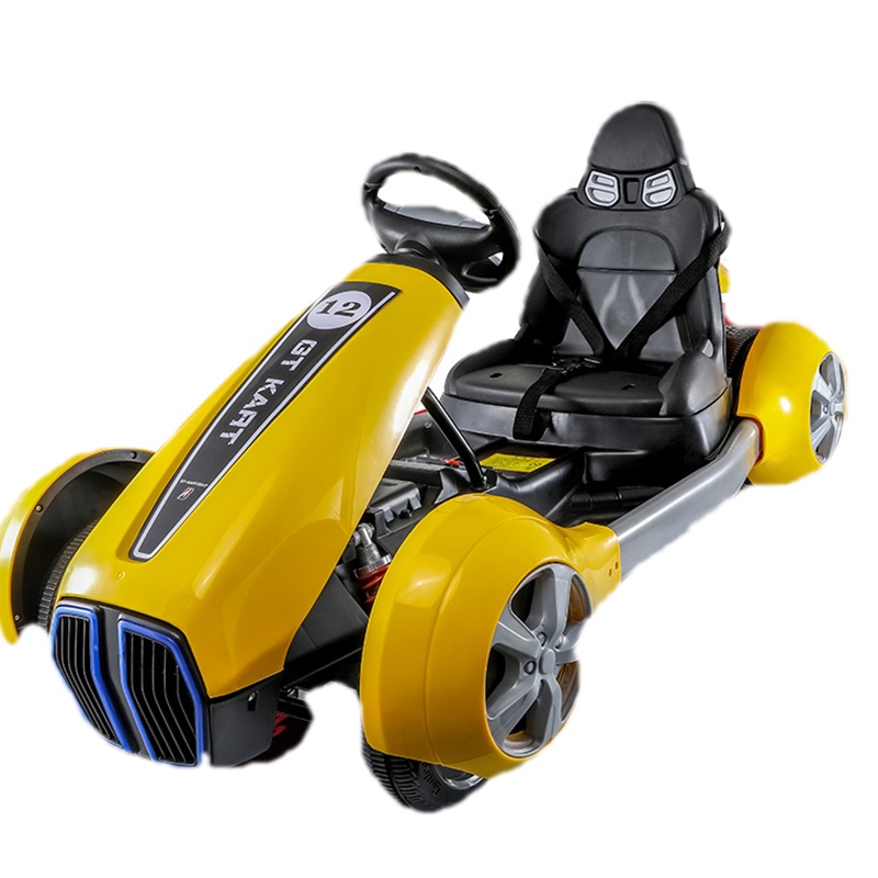 儿童平衡车电动卡丁车宝宝小孩童车四轮体感车遥控车子车玩具车可坐人高配黄色