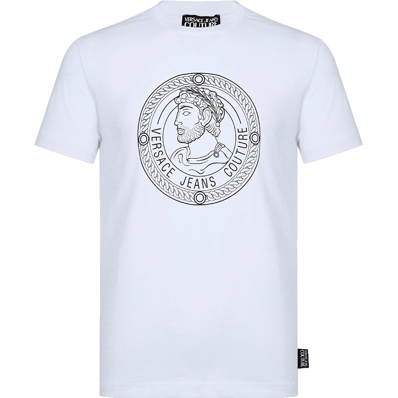 VERSACE JEANS 范思哲 男士印花图案棉质圆领短袖T恤 B3GUA7TB 36610