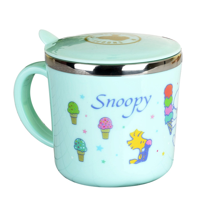 SNOOPY史努比儿童水杯 KF-230 家用304不锈钢口杯子幼儿园宝宝防摔喝水杯带盖