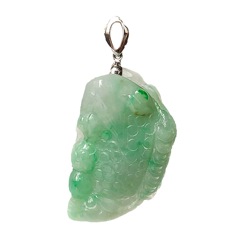 缘源珠宝 天然翡翠金蝉吊坠 细糯种18K金镶嵌翡翠吊坠男女挂件送长辈送女友礼物 不含链