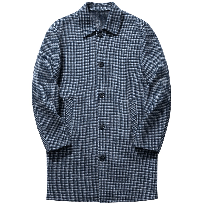 千纸鹤男装呢子大衣男2019冬季新款时尚保暖羊毛大衣外套潮69057