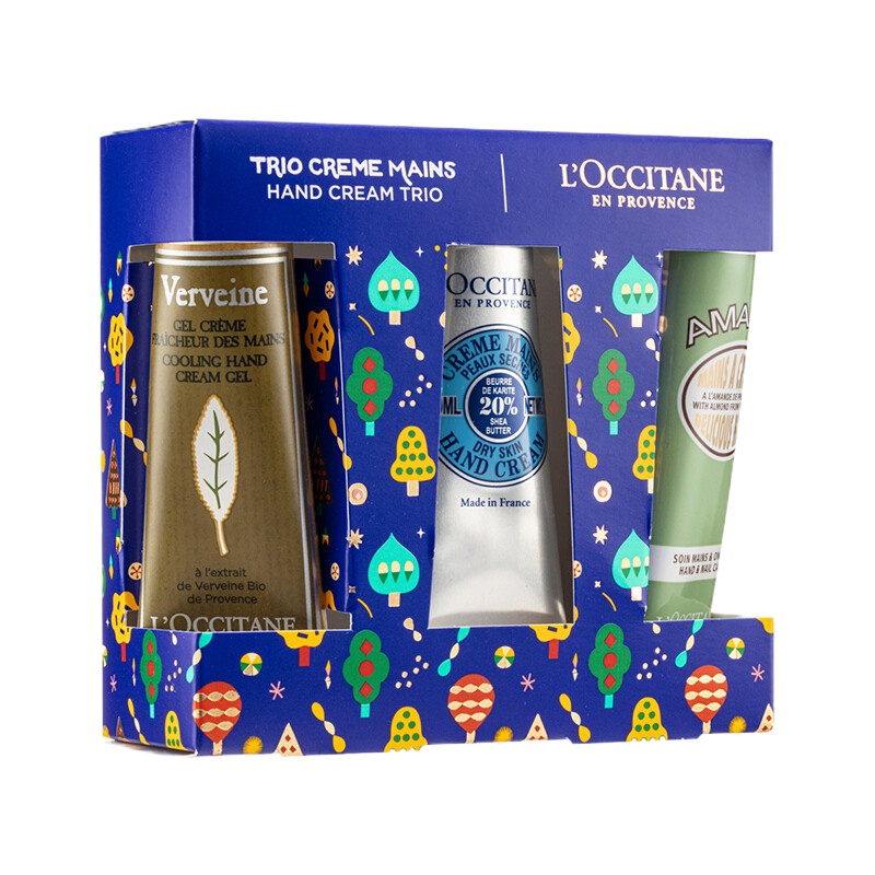 欧舒丹L'Occitane 护手霜套装 乳木果/樱花/玫瑰/牡丹花 30ml/支 2019圣诞限定3支装-A