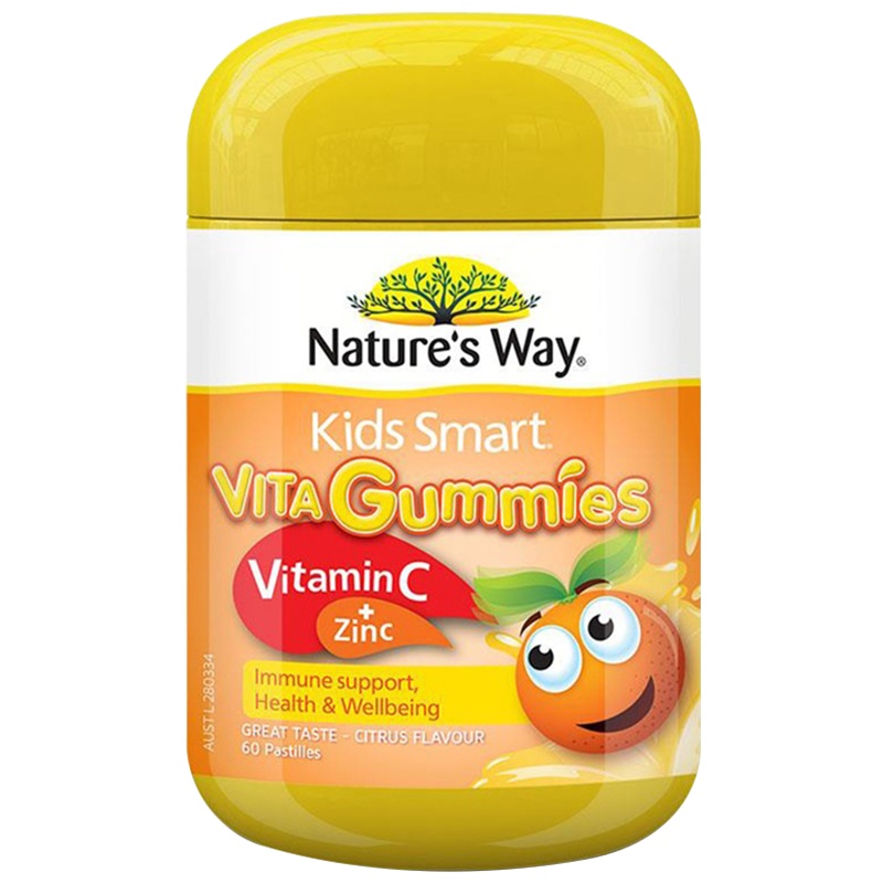 效期至23年2月1日 Nature's Way佳思敏儿童软糖酸甜味补锌补维生素C60粒/瓶复合型补充双重营养