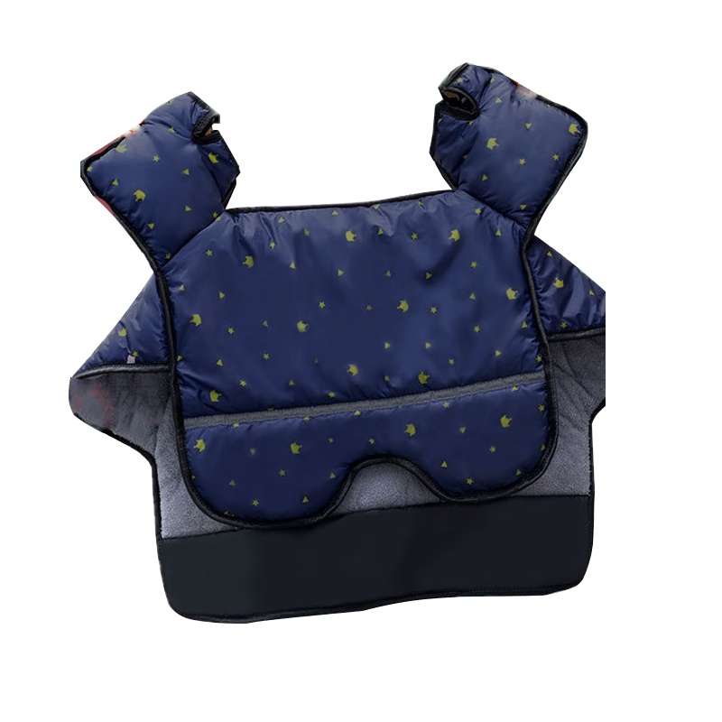 电动车电瓶车挡风被加厚加绒秋冬保暖防风被加大侧翼防水防雨挡风罩藏蓝色