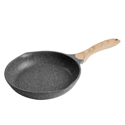 Jeetee吉特不粘少油烟麦饭石平底锅家用不粘锅牛排煎锅煎蛋锅煎饼锅具24cm电磁炉燃气灶通用MFJP001-24G带盖